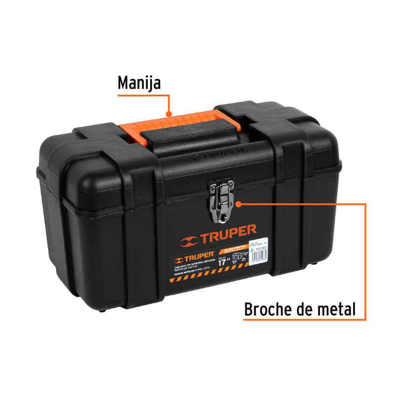 Caja para herramienta, plástica de 17", industrial