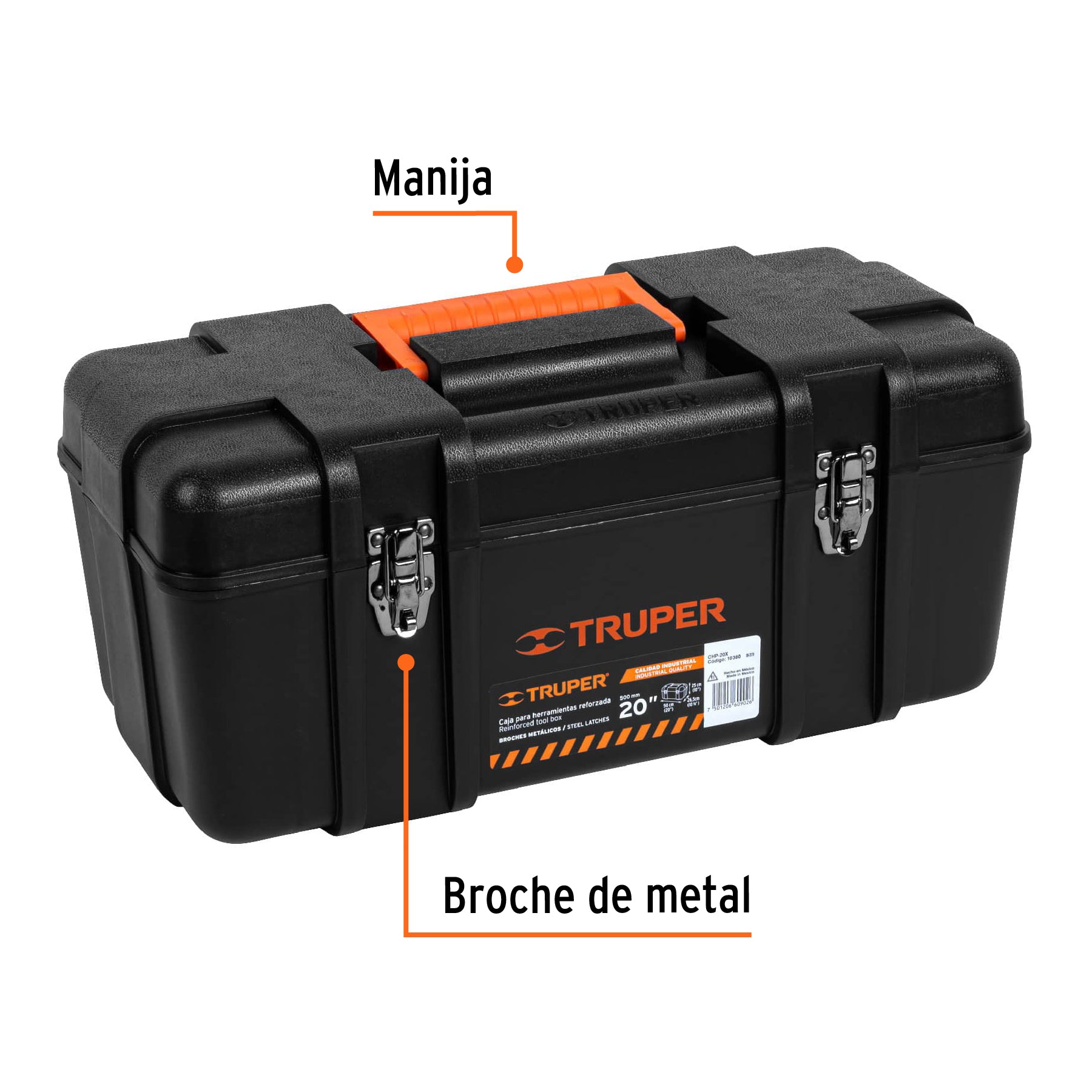 Caja para herramienta, plástica de 20", industrial