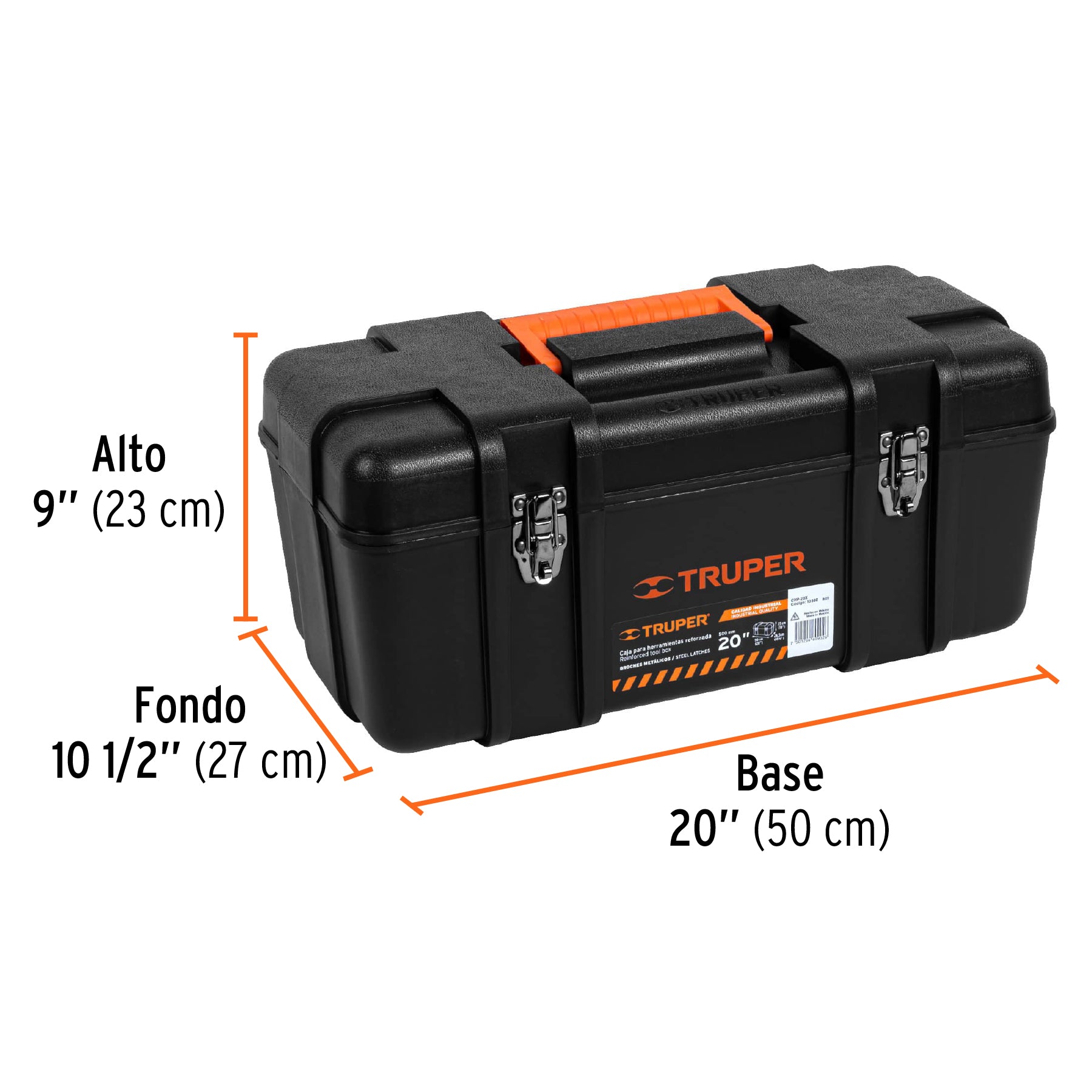 Caja para herramienta, plástica de 20", industrial