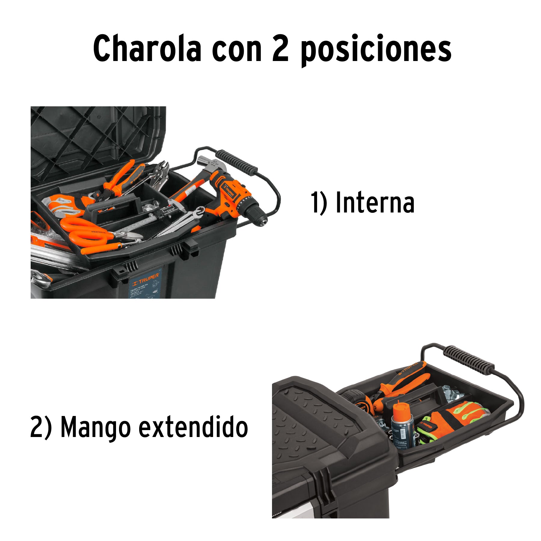 Caja herramienta, plástica, 23", con ruedas