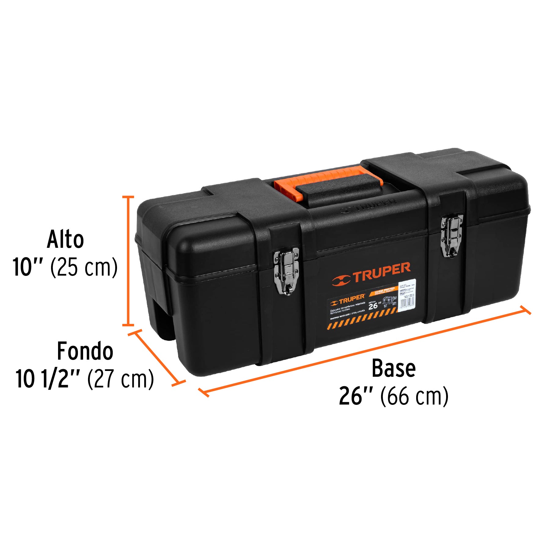 Caja para herramienta, plástica de 26", industrial