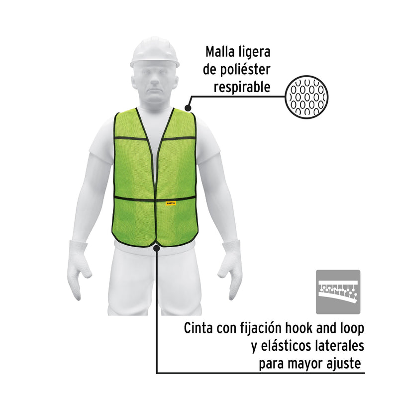 Chaleco de seguridad, uso de día, verde, Pretul