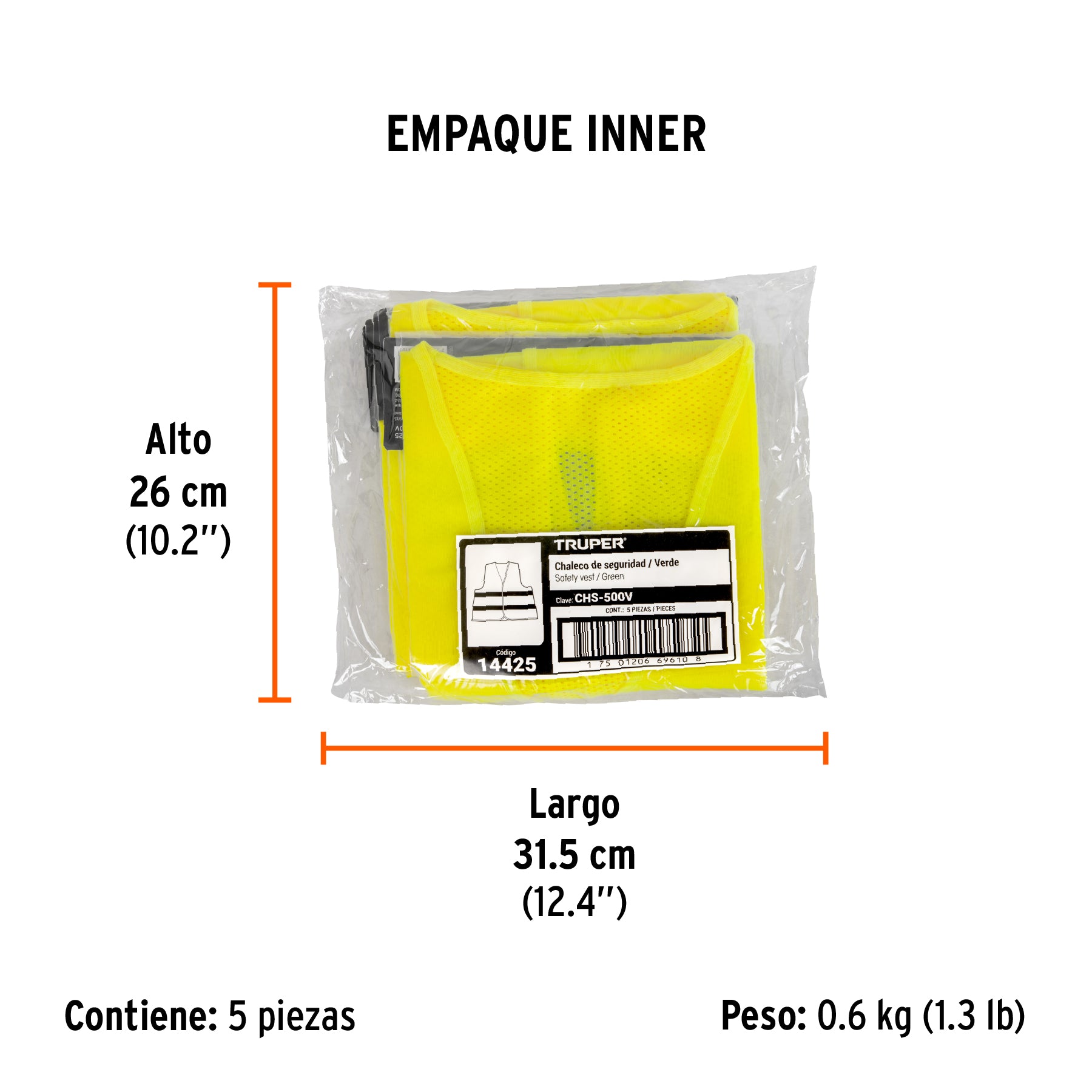 Chaleco de seguridad, alta visibilidad, verde