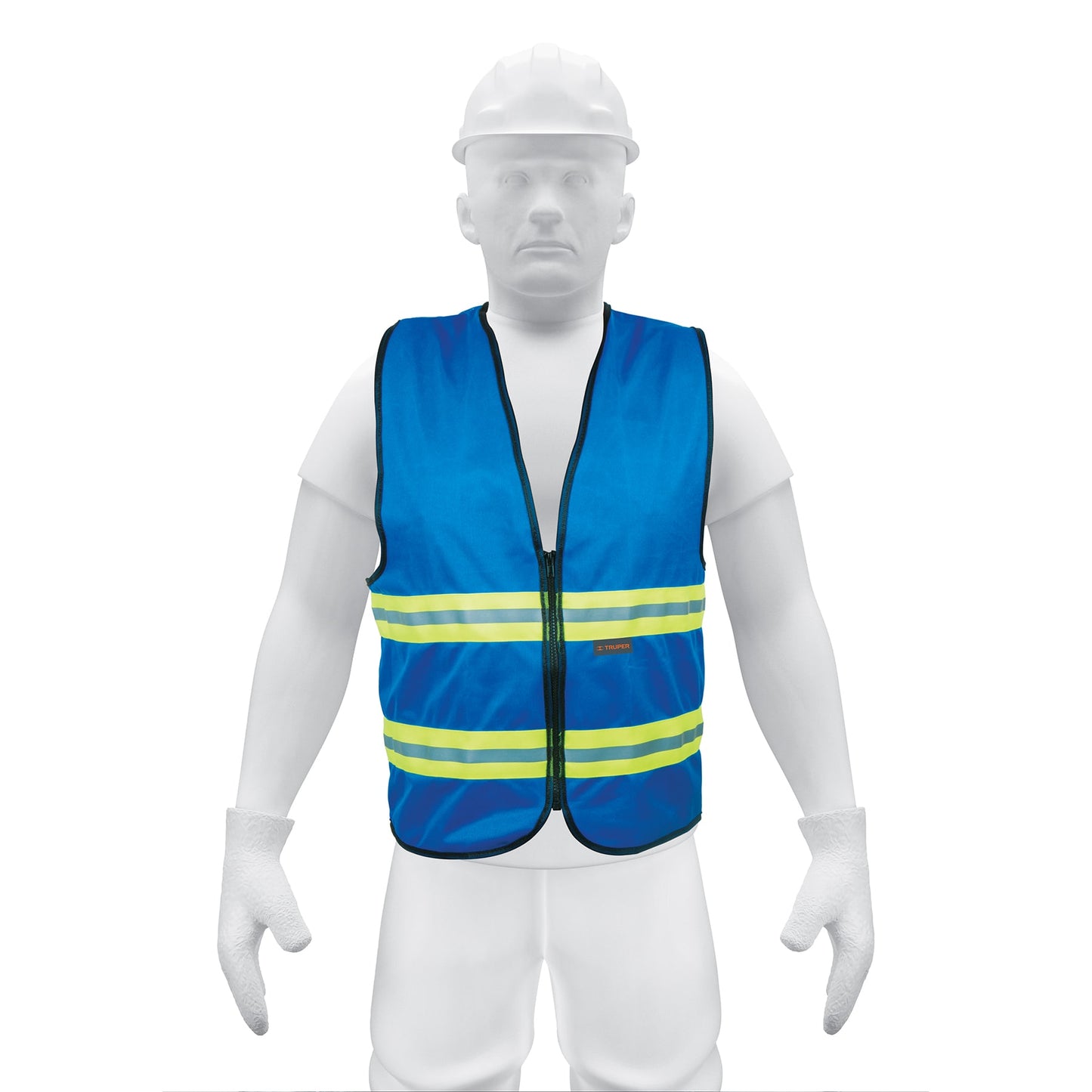 Chaleco de seguridad, alta visibilidad, con cierre, azul