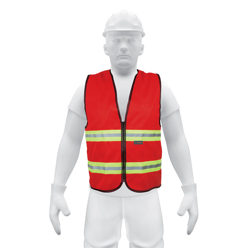 Chaleco seguridad, alta vis,cierre, rojo