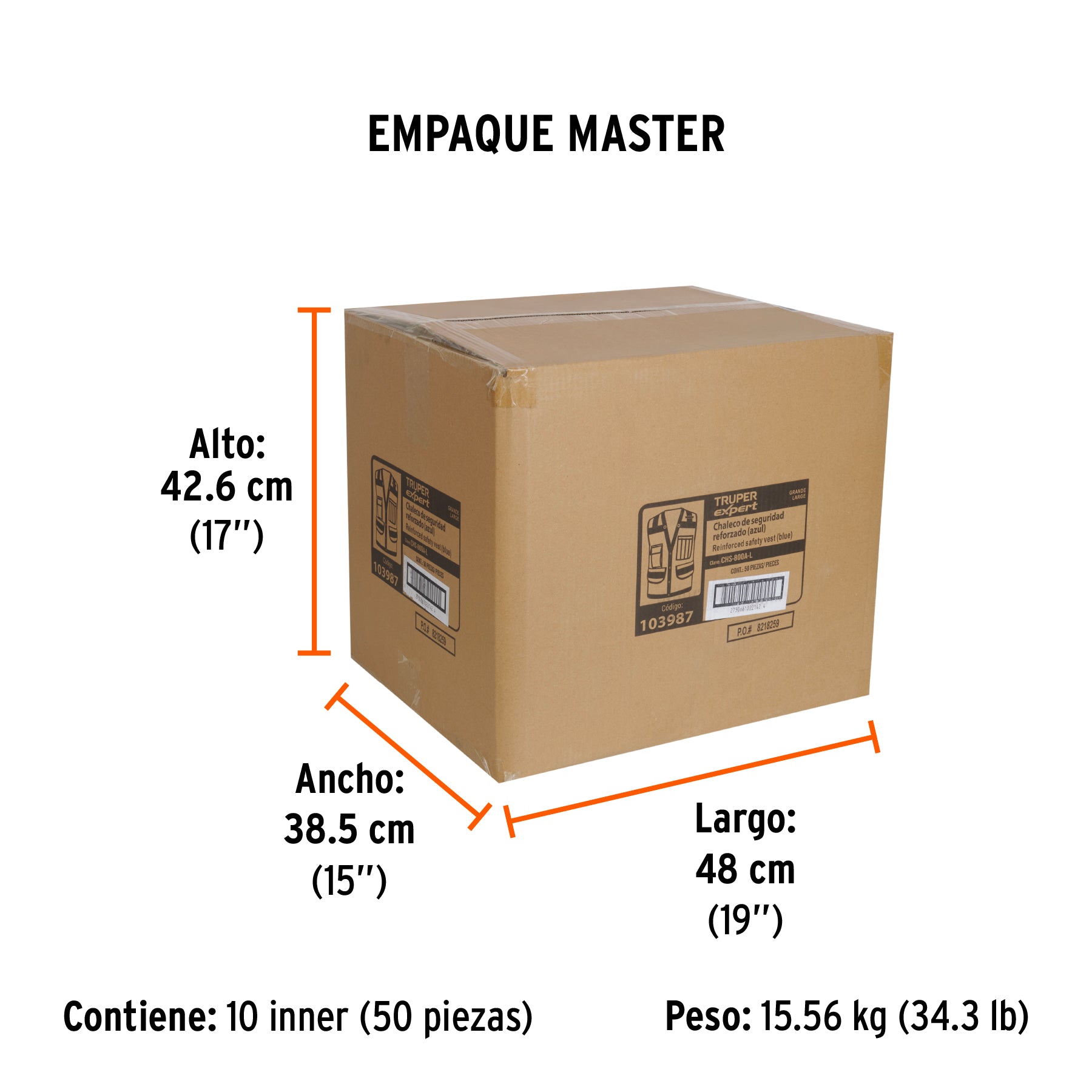 Chaleco seguridad reforzado azul con bolsas, G, EXPERT