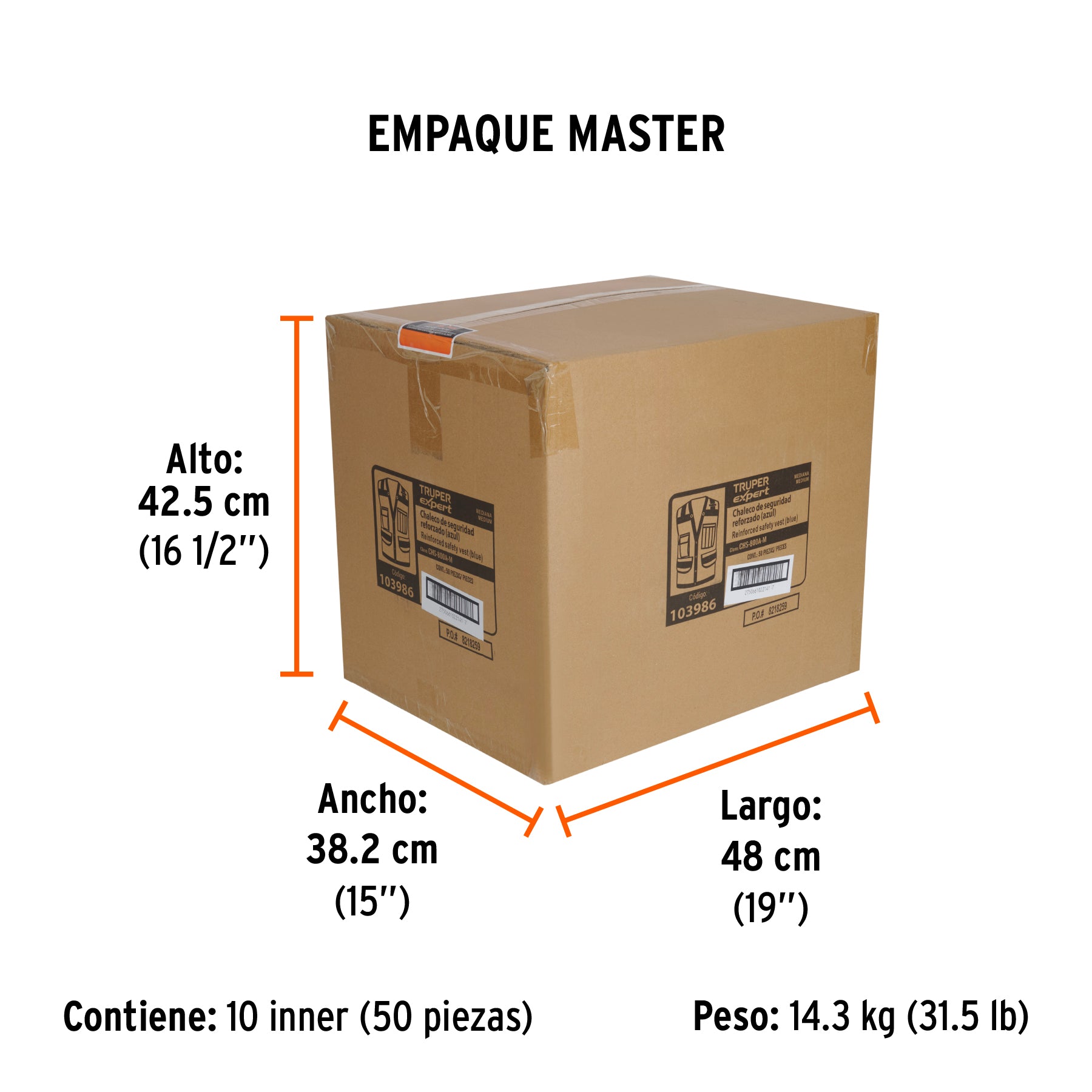 Chaleco seguridad reforzado azul con bolsas, M, EXPERT