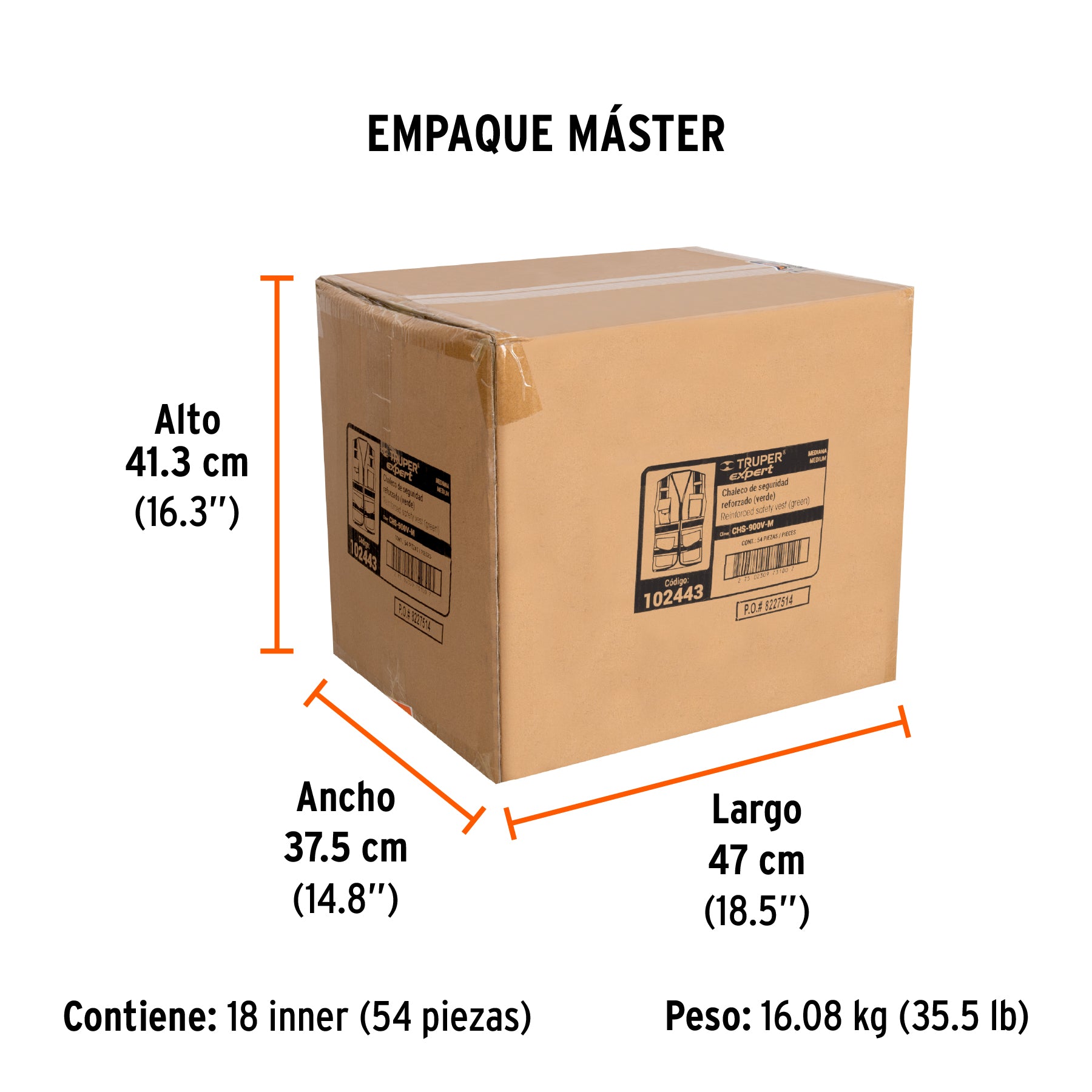Chaleco de seguridad de alta visibilidad, verde, mediano