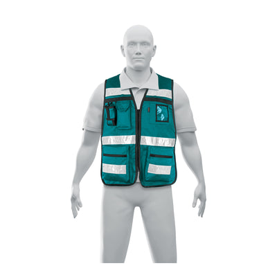 Chaleco brigadista con cintas reflejantes, color verde