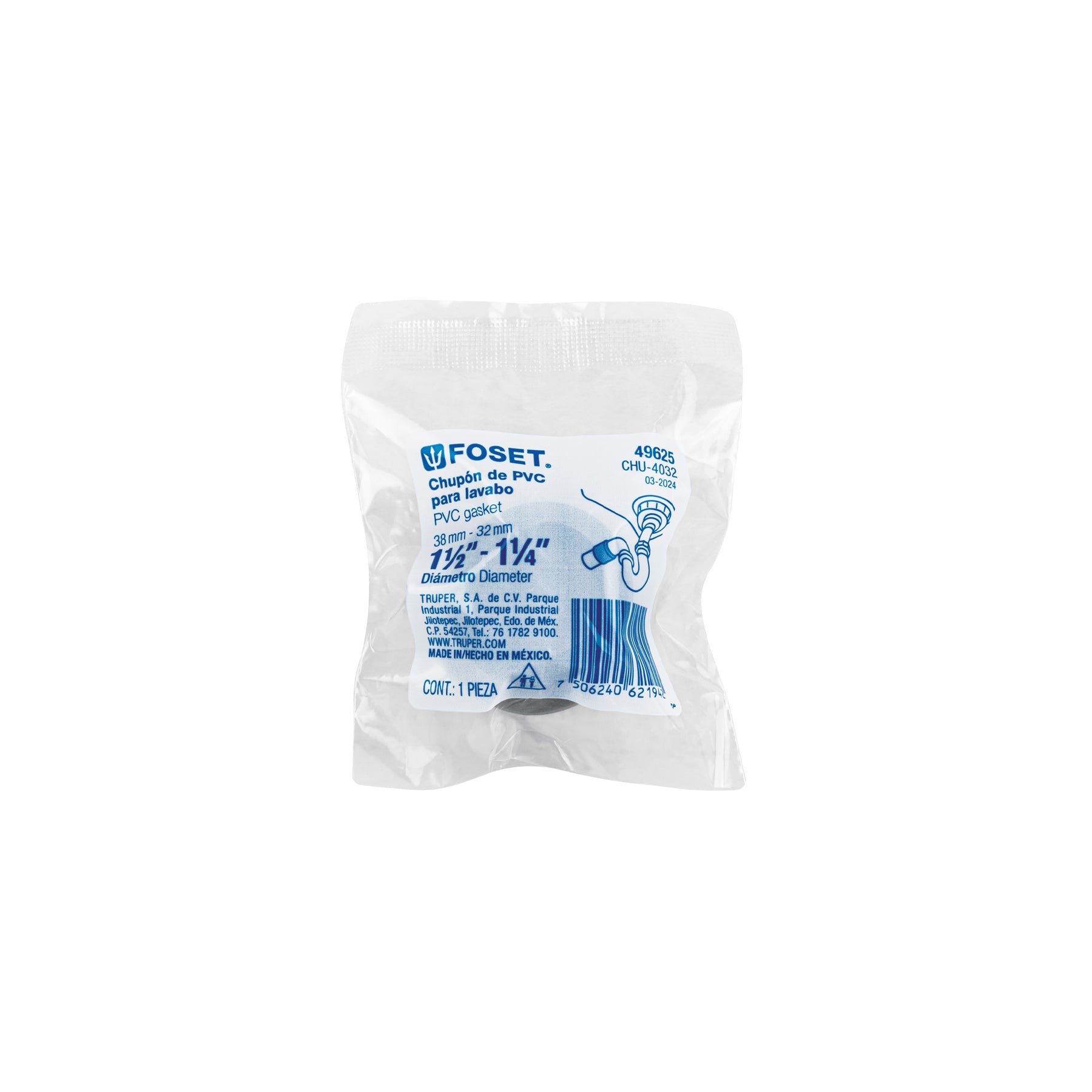 Chupón de hule negro, 40-32mm