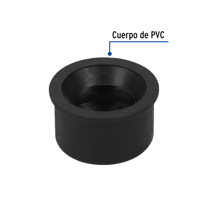 Chupón de hule negro, 50-40mm