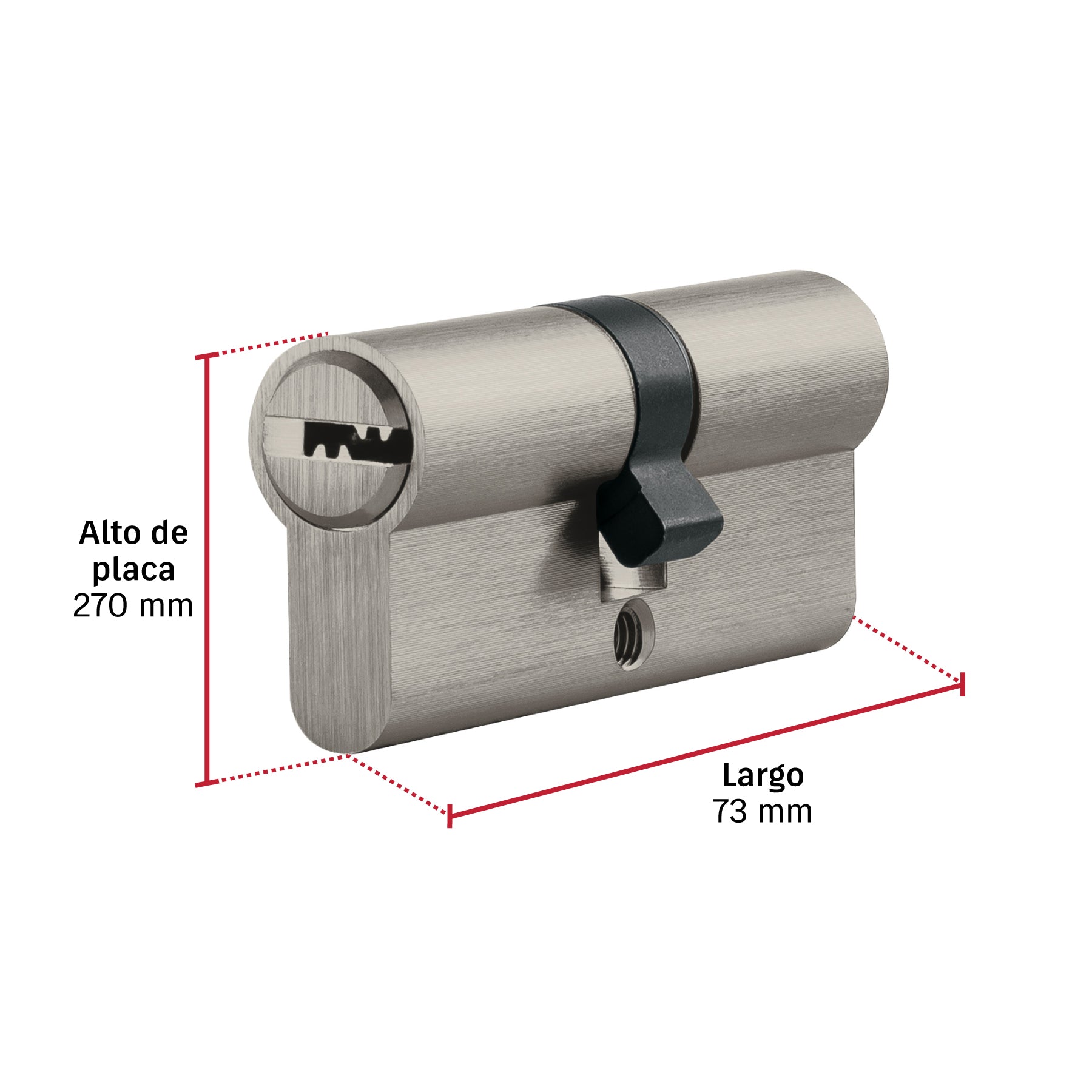 Cilindro Europeo de 70mm,llave-llave, HERMEX
