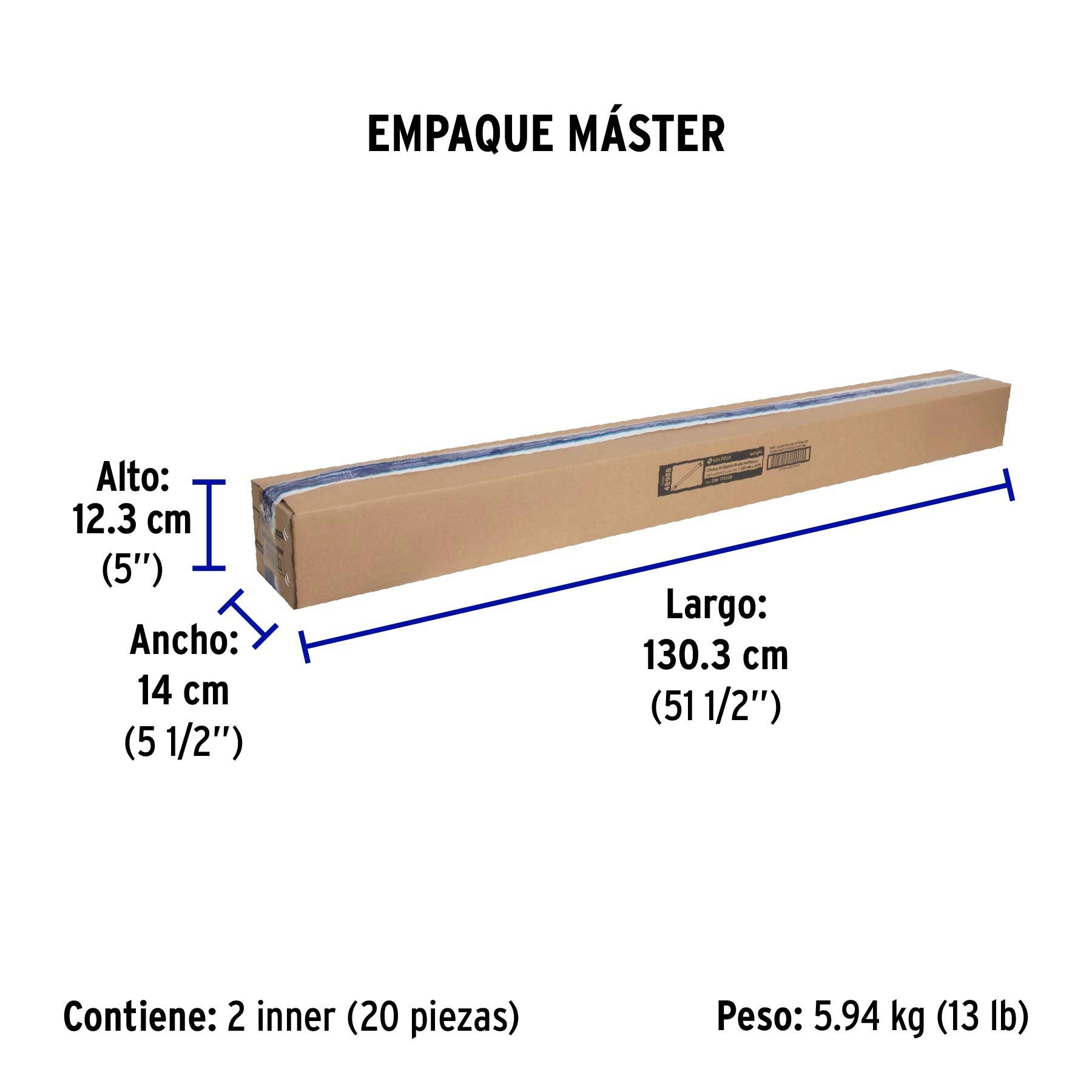 Cincho plástico, 175 lb, 120 cm, bolsa con 10 piezas