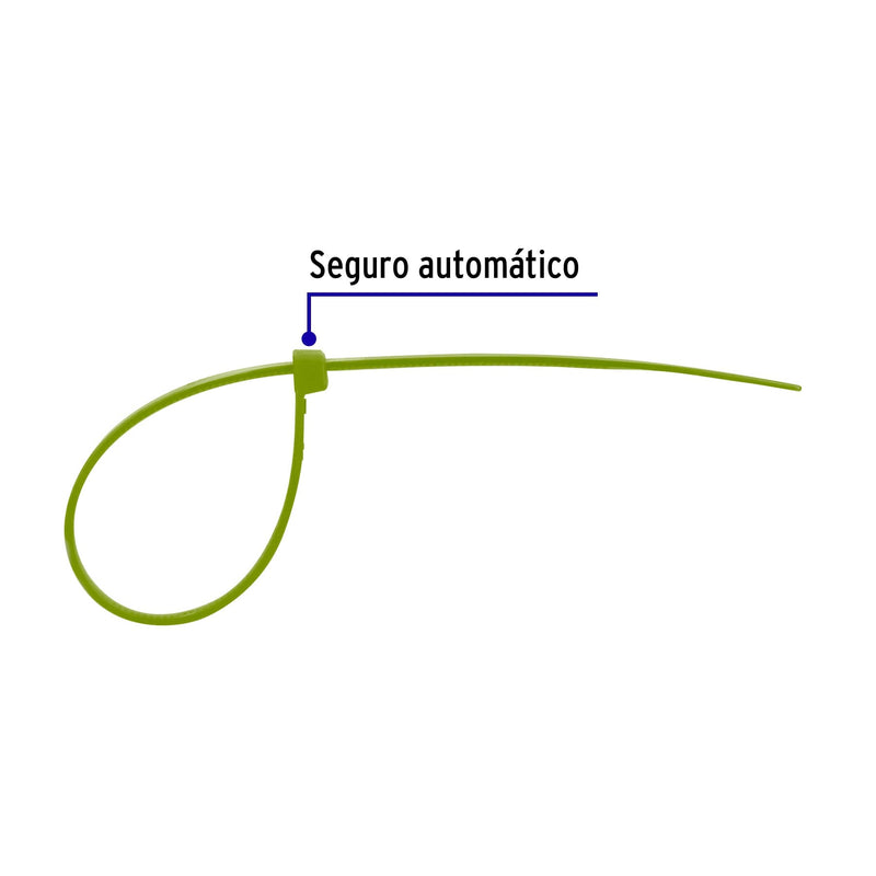 Cincho plástico verde 50 lb, 30 cm bolsa con 50 piezas