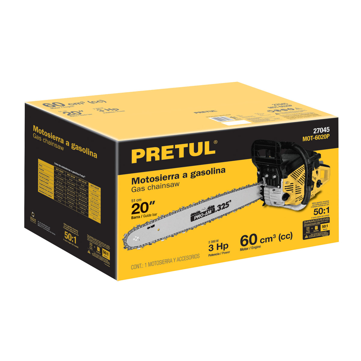 Caja de empaque de repuesto para MOT-6020P, Pretul