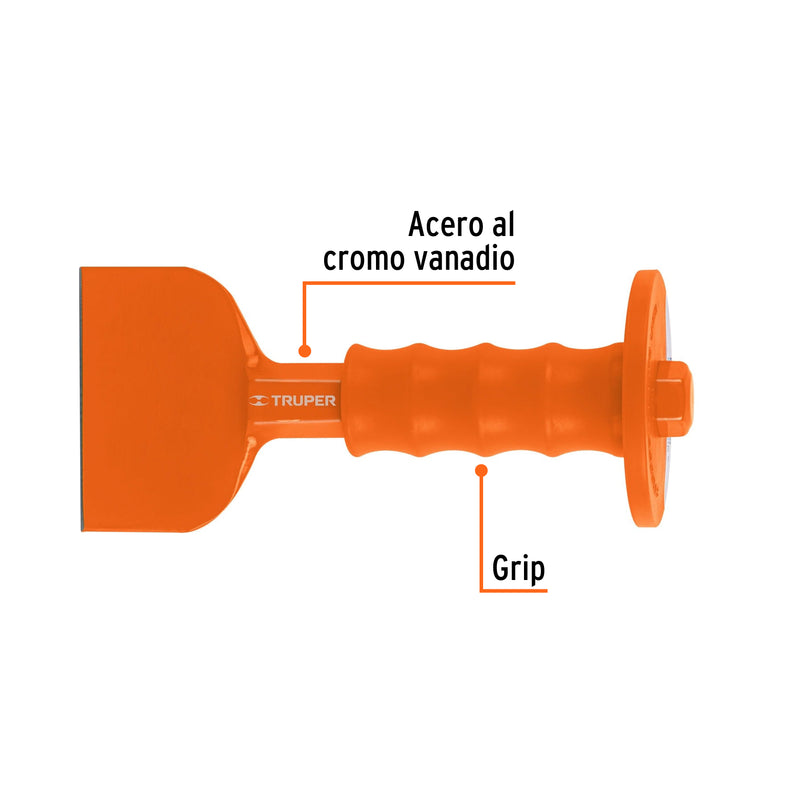 Cincel ladrillero, 3-1/2 x 8", con grip
