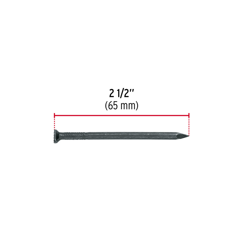Clavos para concreto, 2-1/2", negros, bolsa de 1 kg