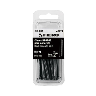 Blíster con 20 clavos negros para concreto 2', Fiero