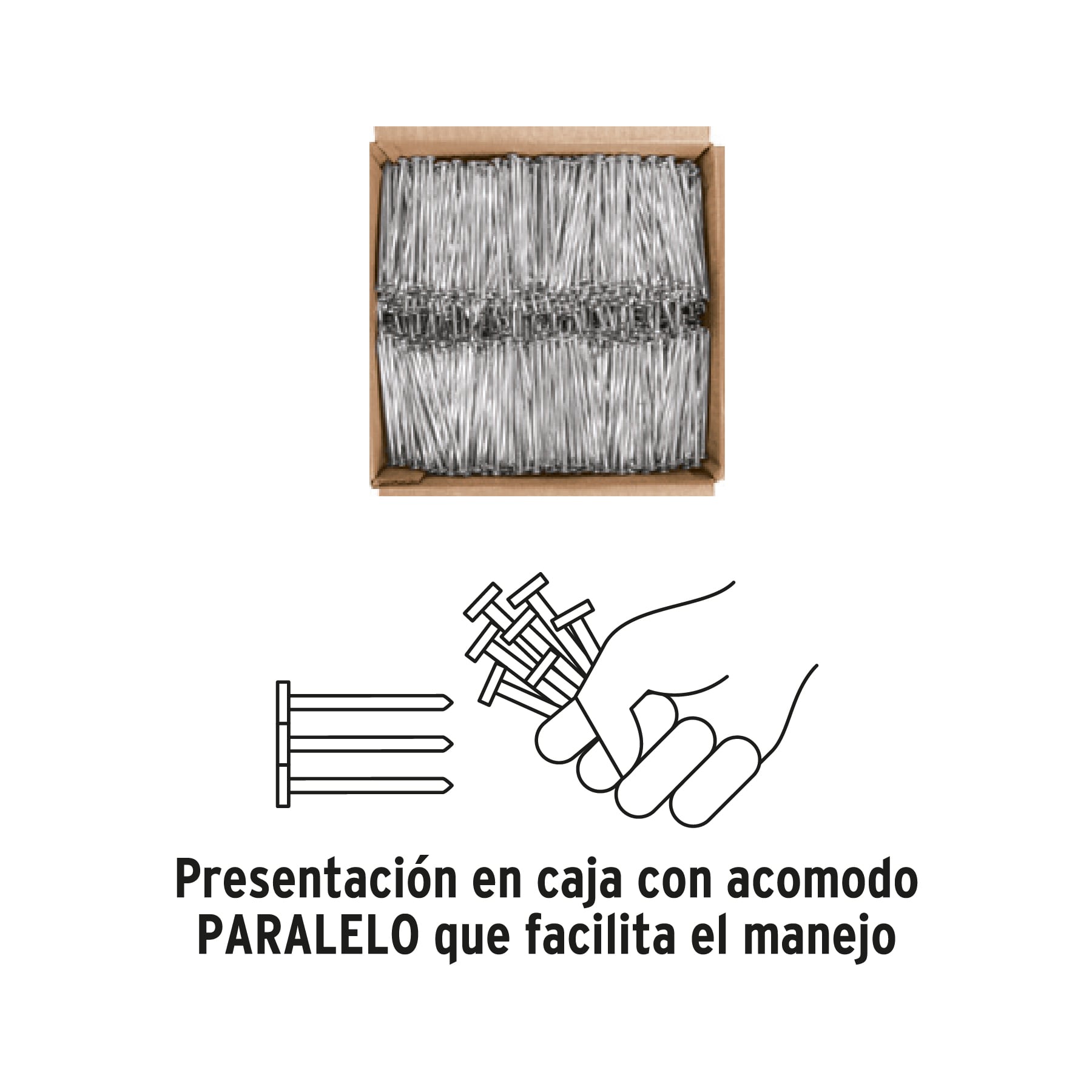Clavo para concreto, granel, 2-1/2", galvanizado, caja 25 kg