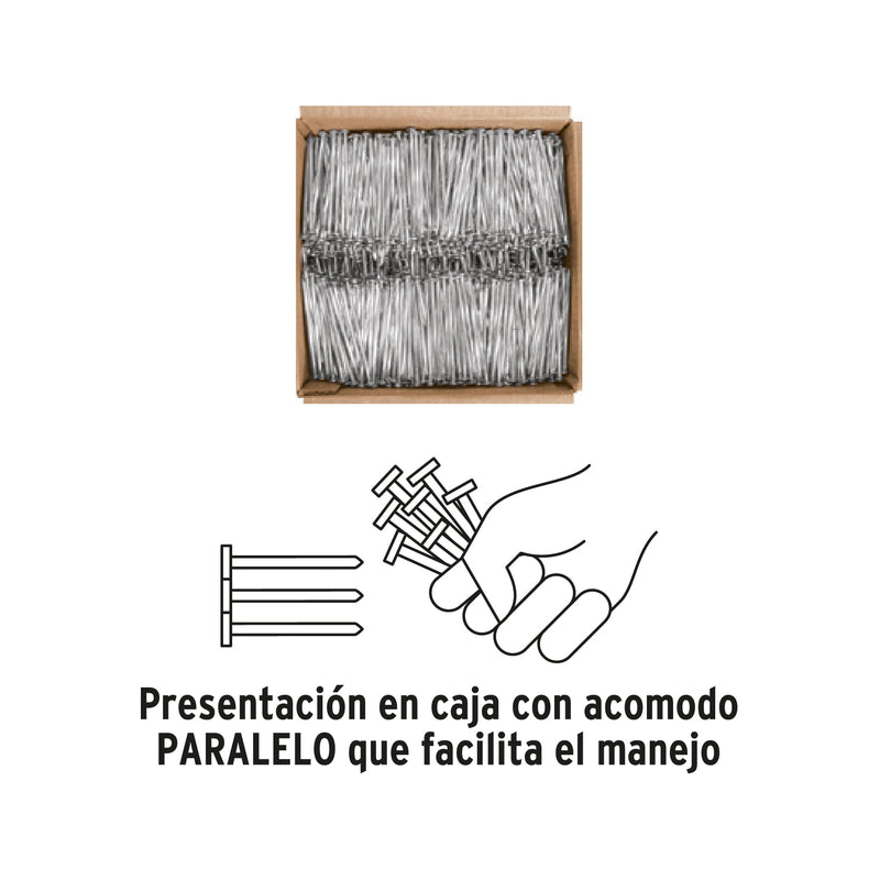 Clavo para concreto, granel, 3-1/2", galvanizado, caja 25 kg