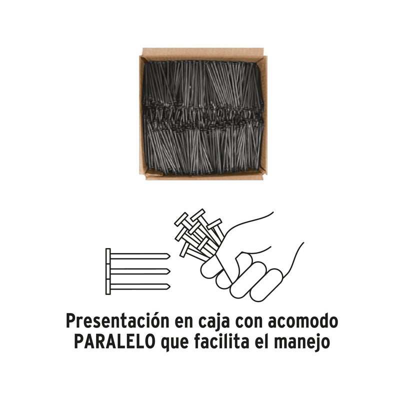 Clavo para concreto, a granel, 3-1/2", negro, caja de 25 kg