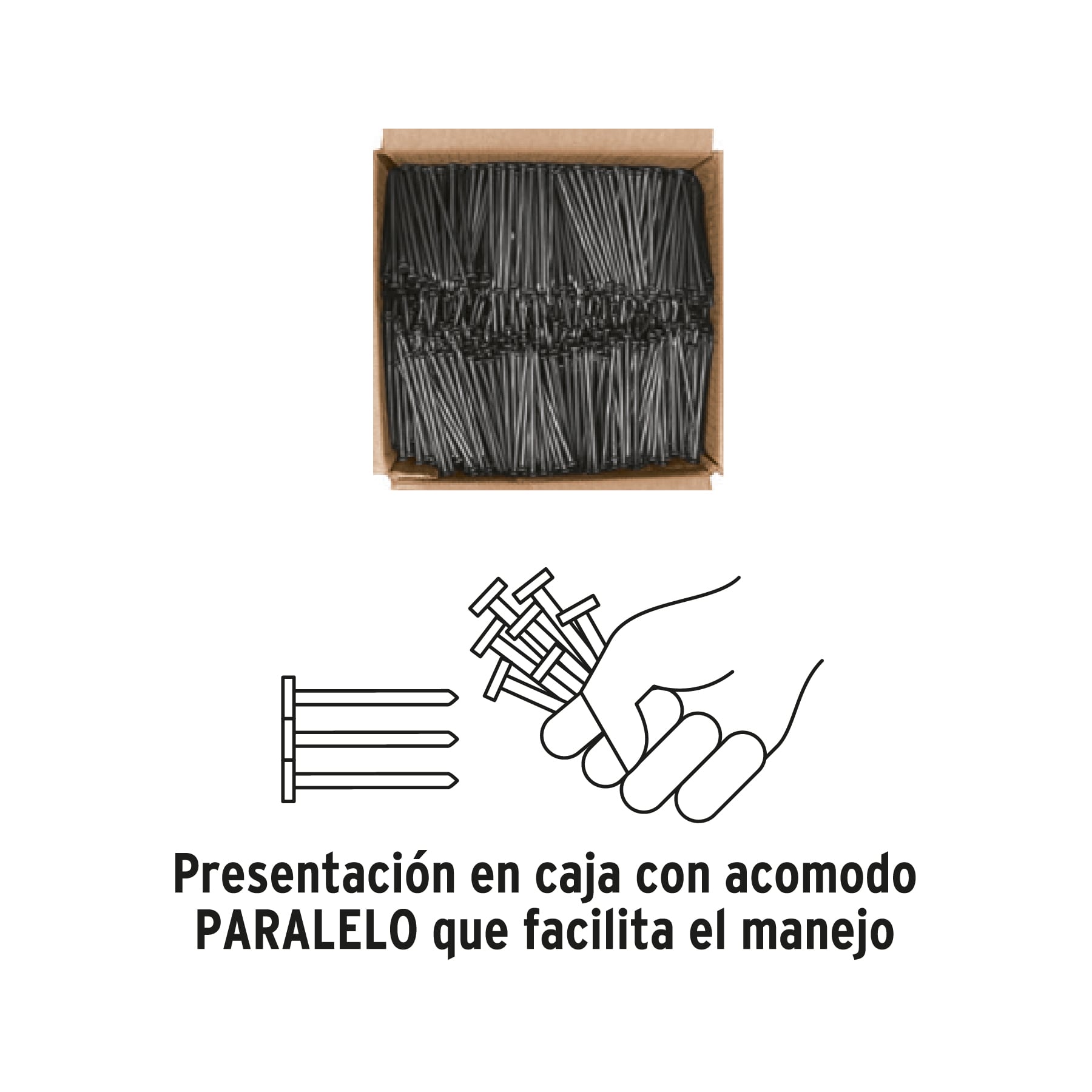 Clavo para concreto, a granel, 4", negro, caja de 25 kg