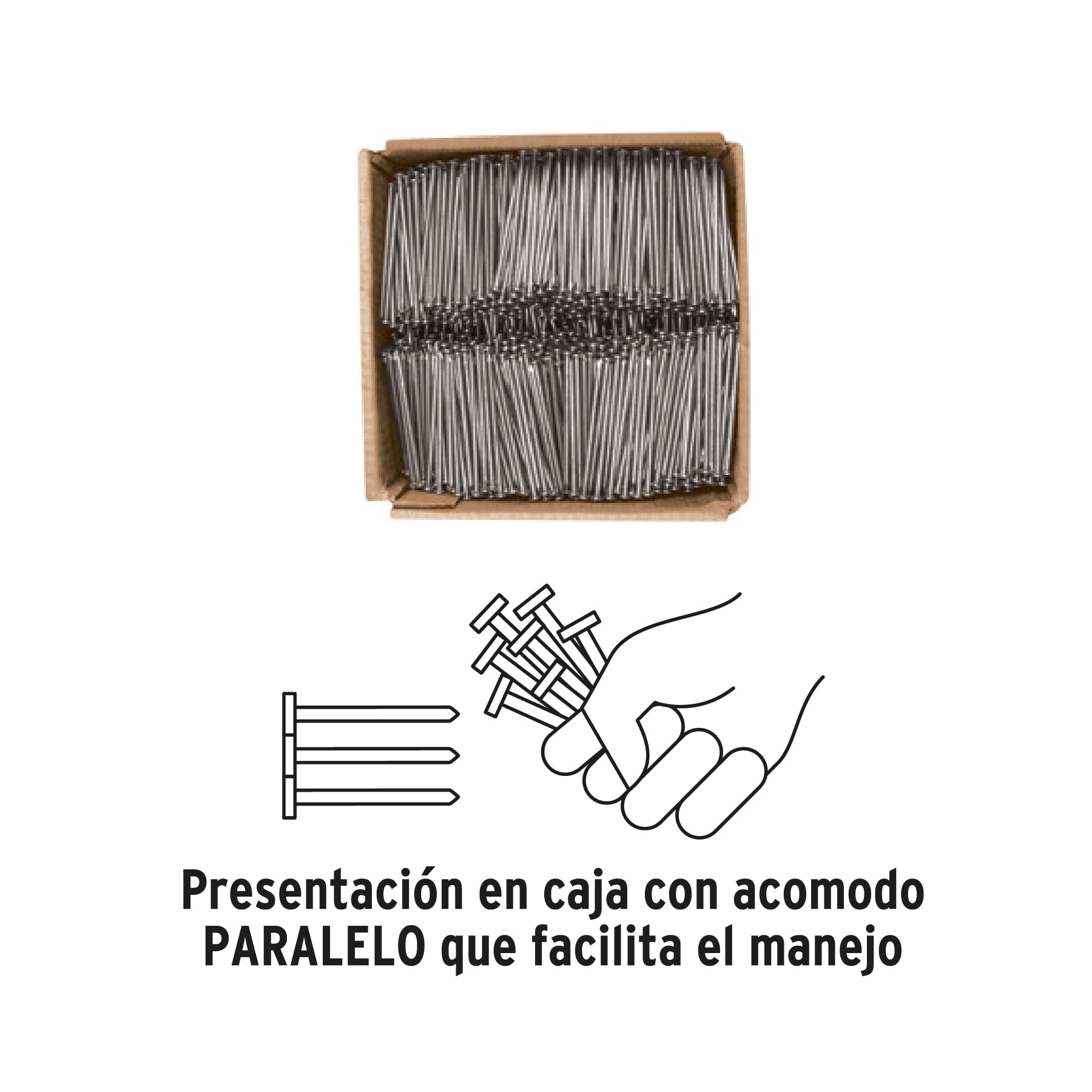 Clavo estandard, 5", con cabeza, caja de 25 kg