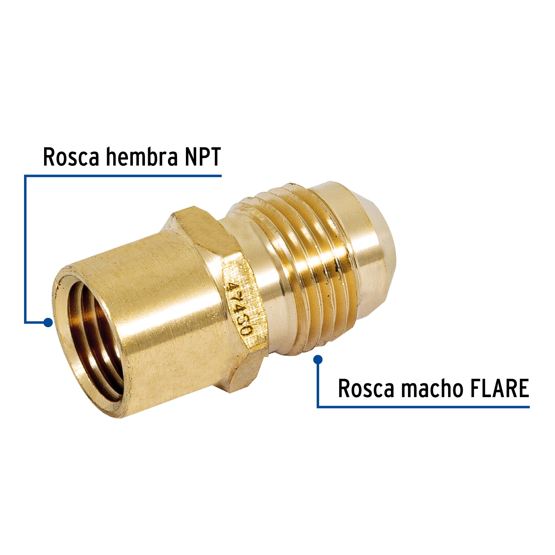 Niple campana de latón, 3/8" X 1/4"