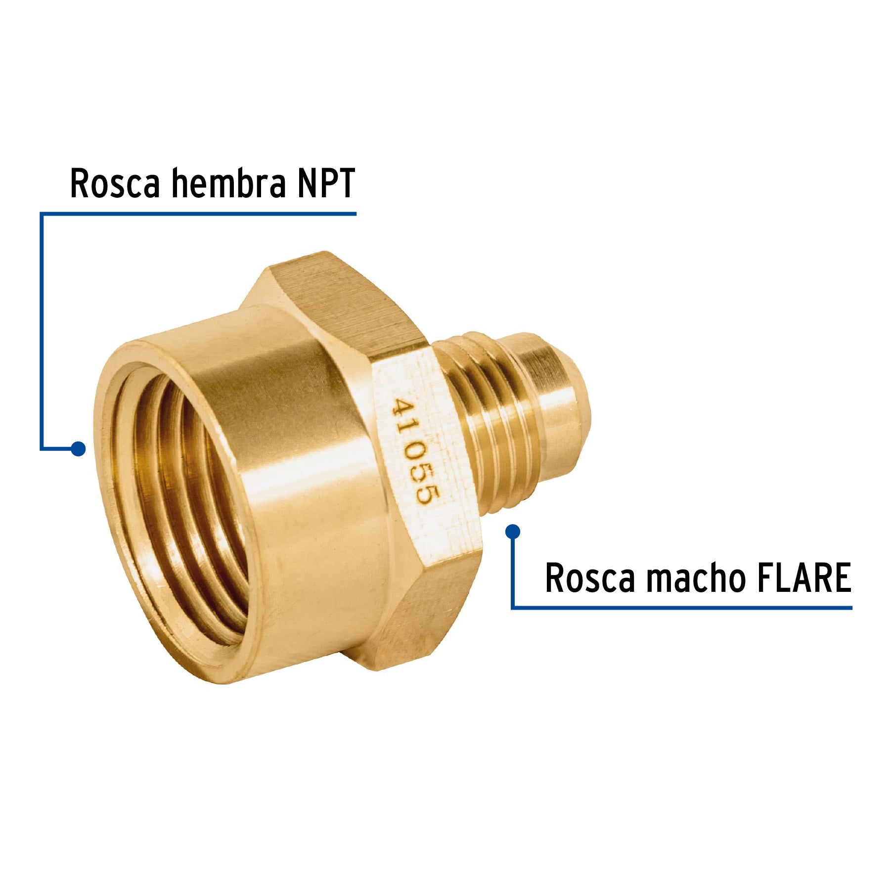 Niple campana de latón, 5/16" X 1/2"