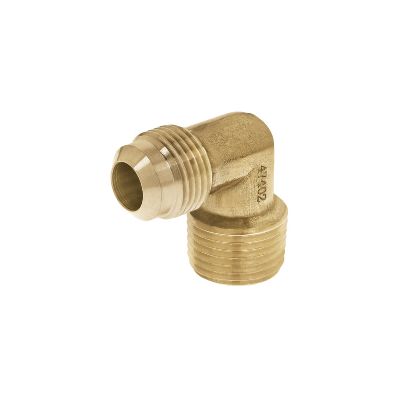 Codo terminal a 90° de latón, 1/2 x 1/2"