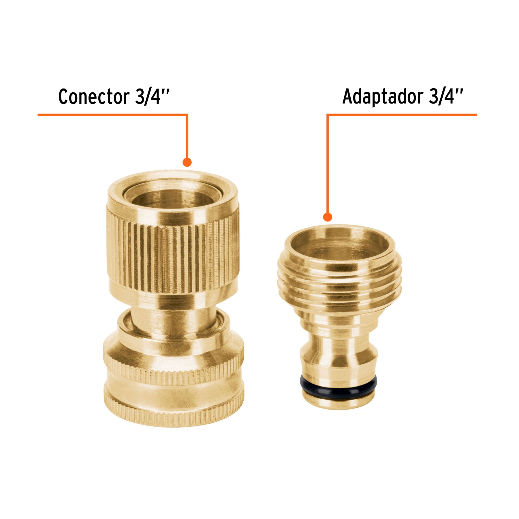 Conector de latón para accesorio de riego de cambio rápido