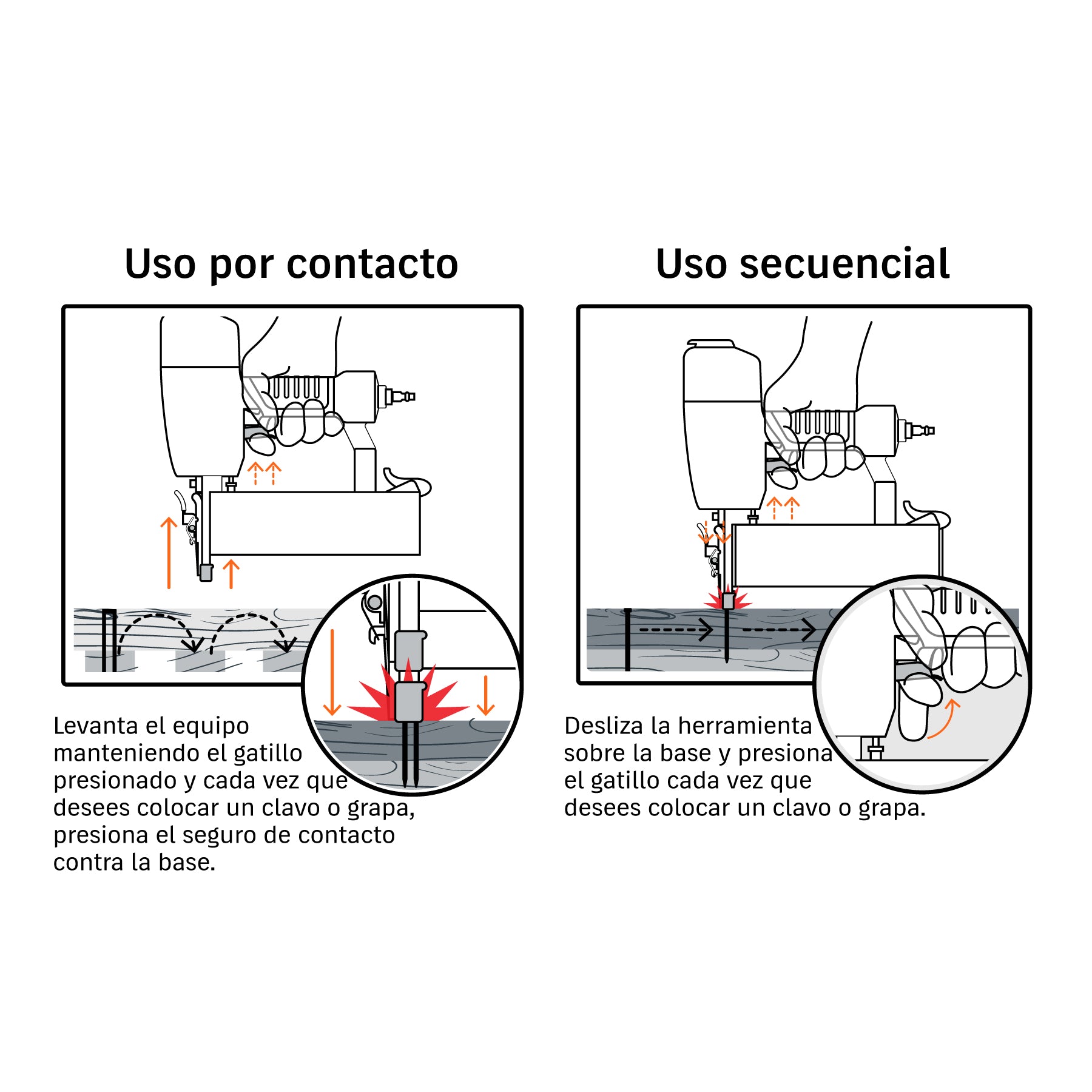 Clavadora y engrapadora neumática profesional, calibre 18