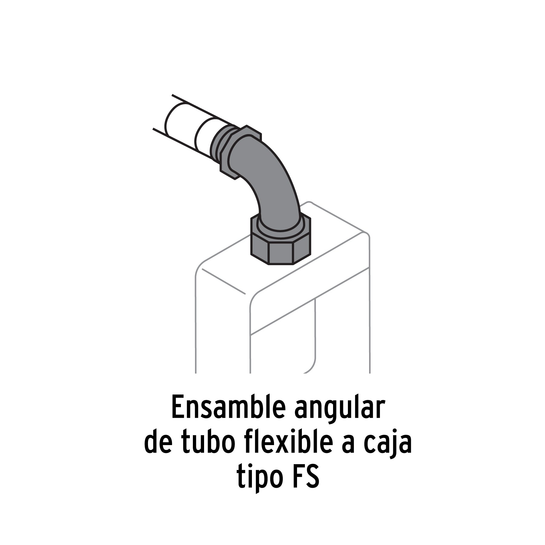 Conector liquid tight 1" curvo, Volteck
