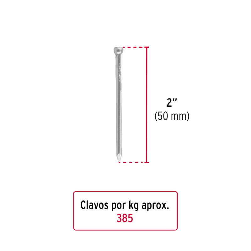 Clavo sin cabeza, 2", bolsa de 1 kg