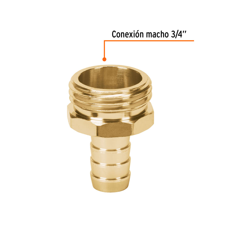 Conector sencillo de aluminio 1/2', macho