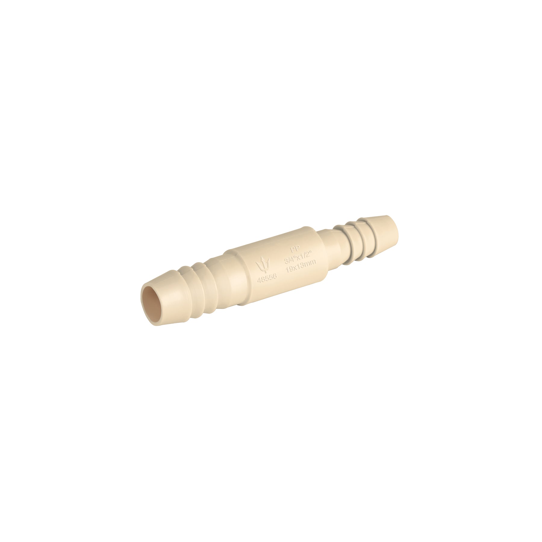 Cople inserción reducción de polipropileno de 3/4" x 1/2"