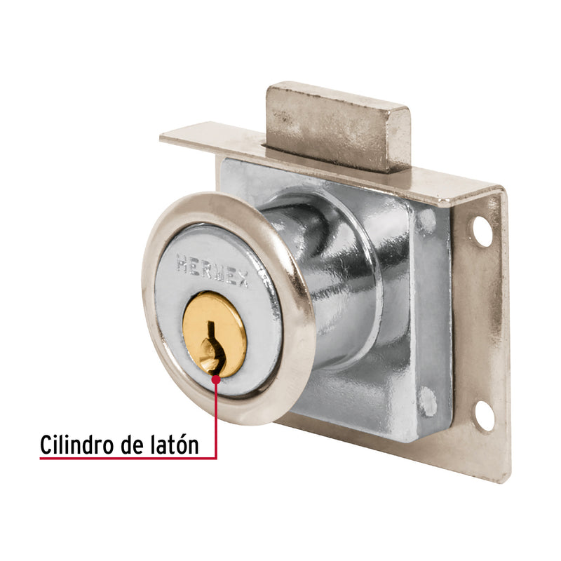 Cerradura para mueble, modelo 24, cromo