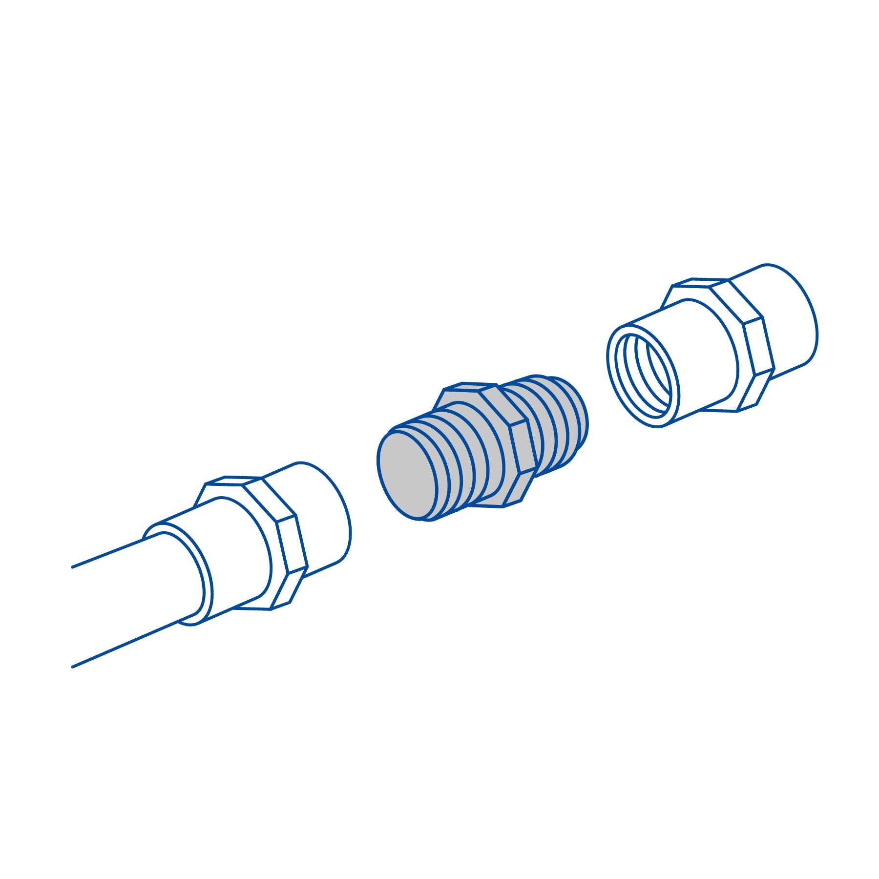 Niple corrido de polipropileno, 3/4"
