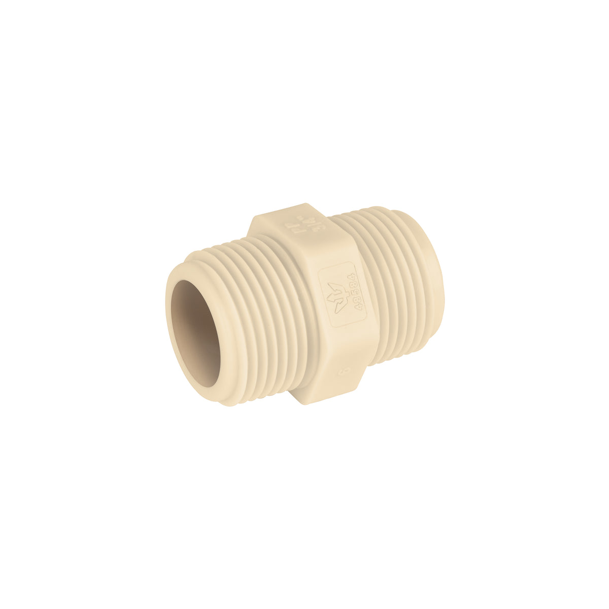 Niple corrido de polipropileno, 3/4"