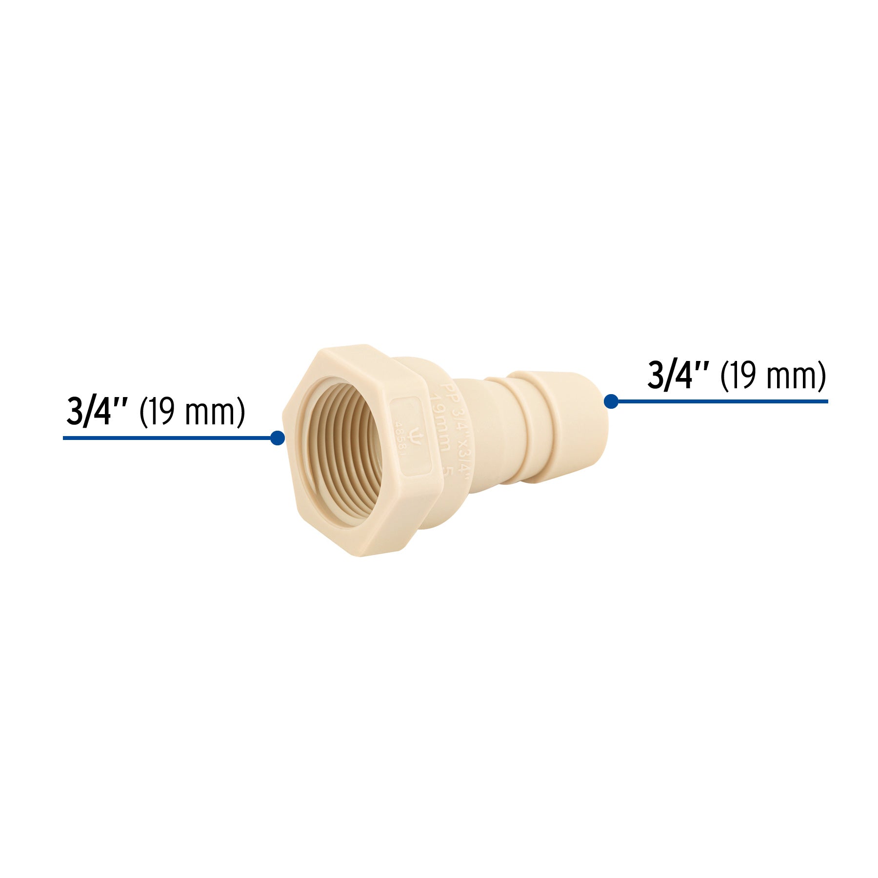 Adaptador inserción rosca interior, 3/4"x3/4"