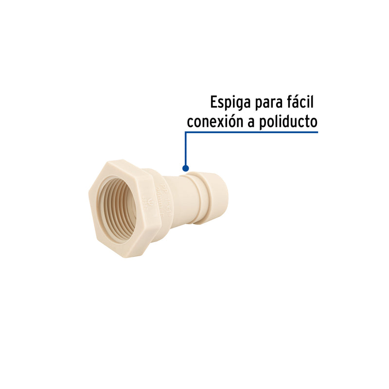Adaptador inserción rosca interior, 1x1"