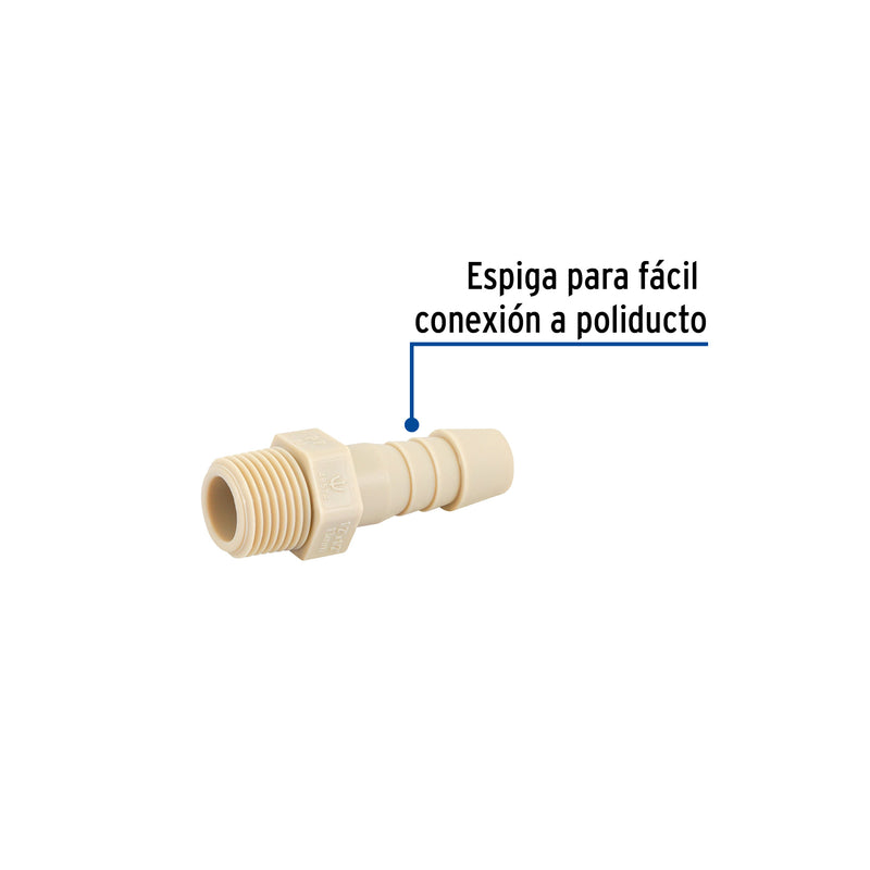 Adaptador inserción rosca exterior, 1/2"x1/2"