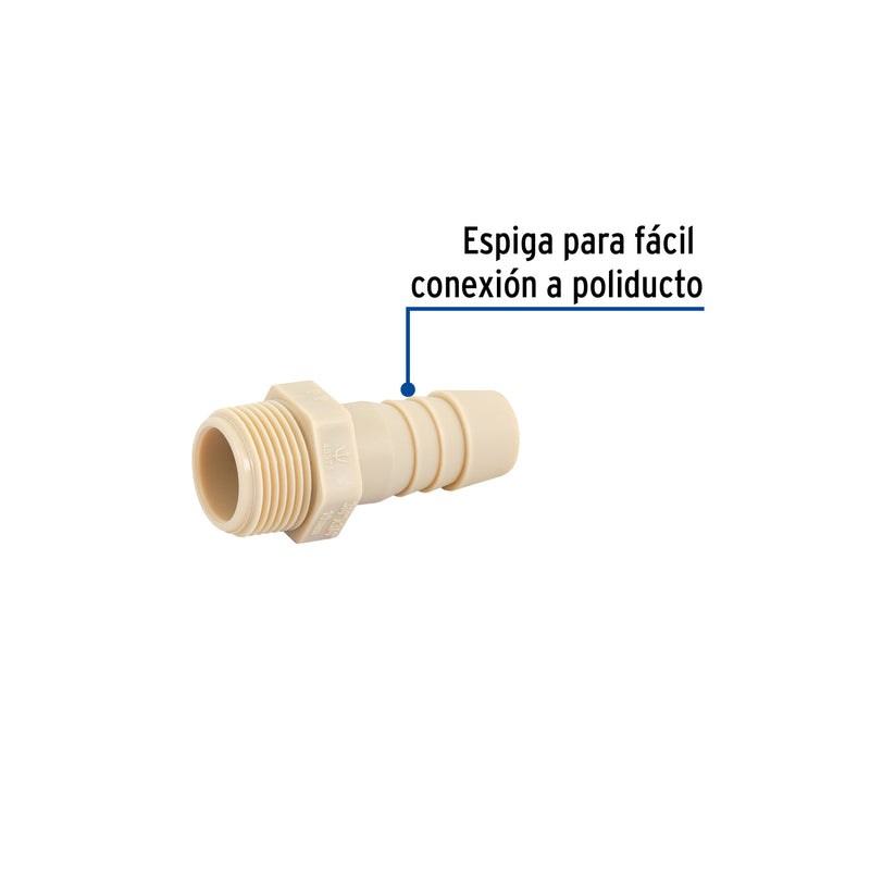 Adaptador inserción rosca exterior, 3/4"x3/4"