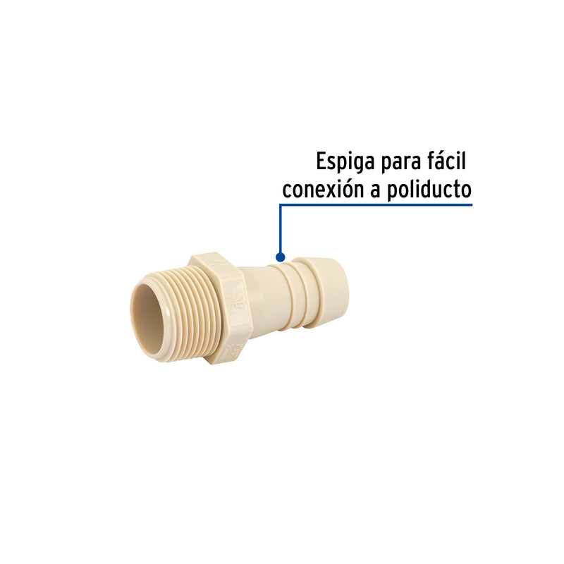 Adaptador inserción rosca exterior, 1x1"