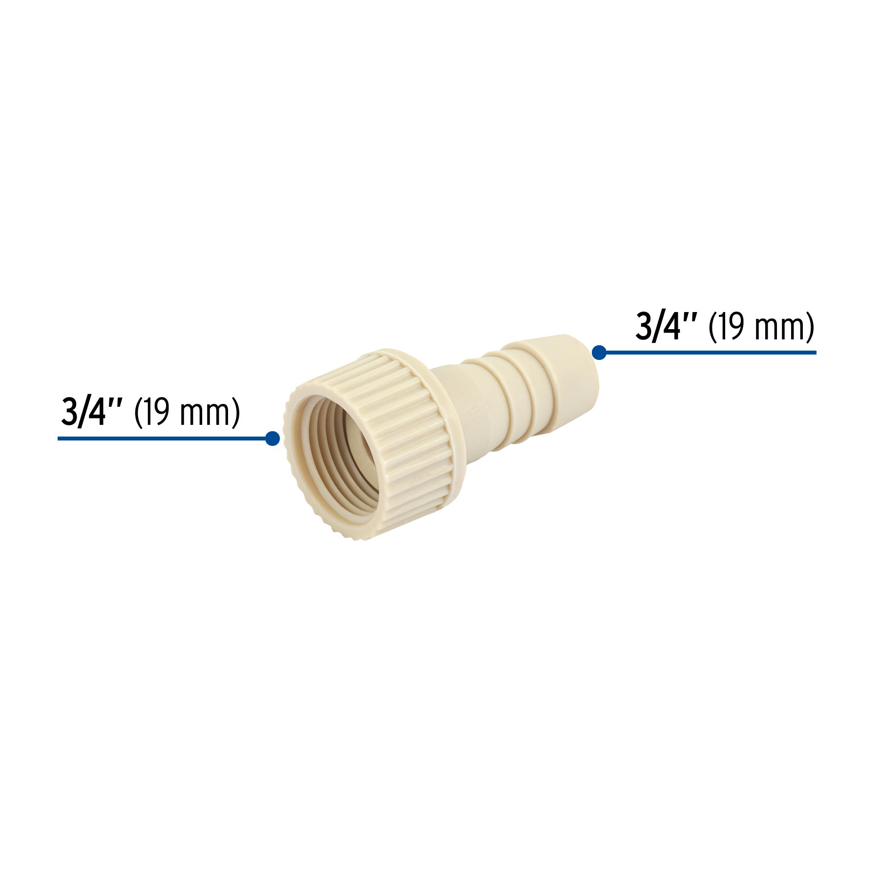 Conector movible, 3/4"x3/4"
