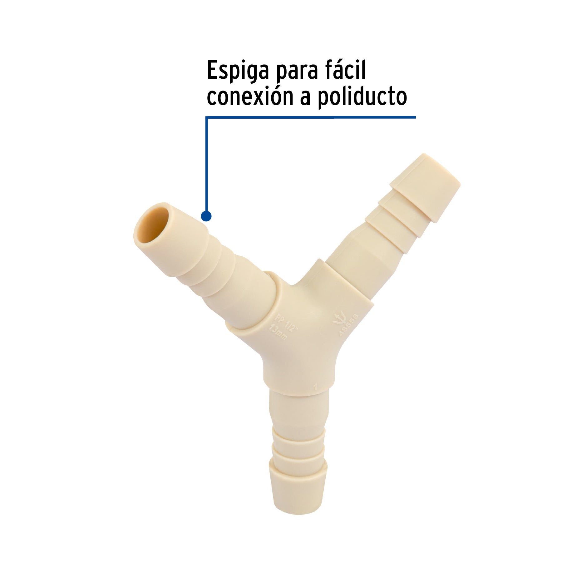 Y inserción de polipropileno, 1/2"