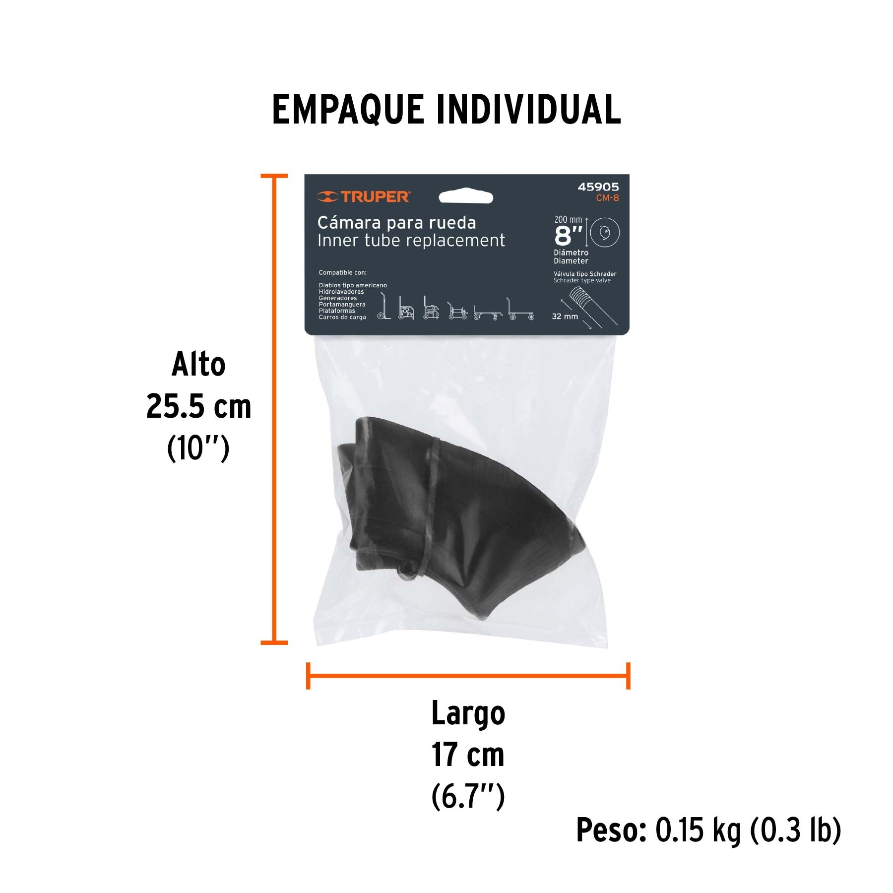 Cámara para llanta de 8"
