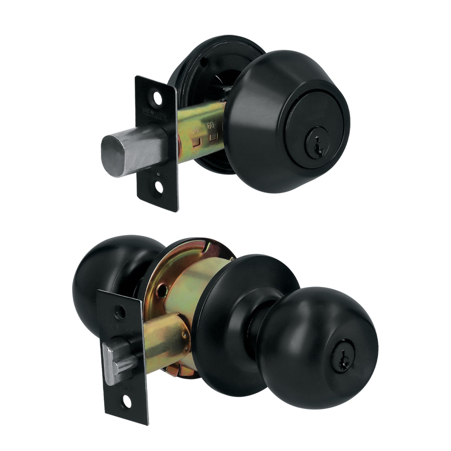 Combo cerraduras, llave-llave, Negro, Hemex Basic