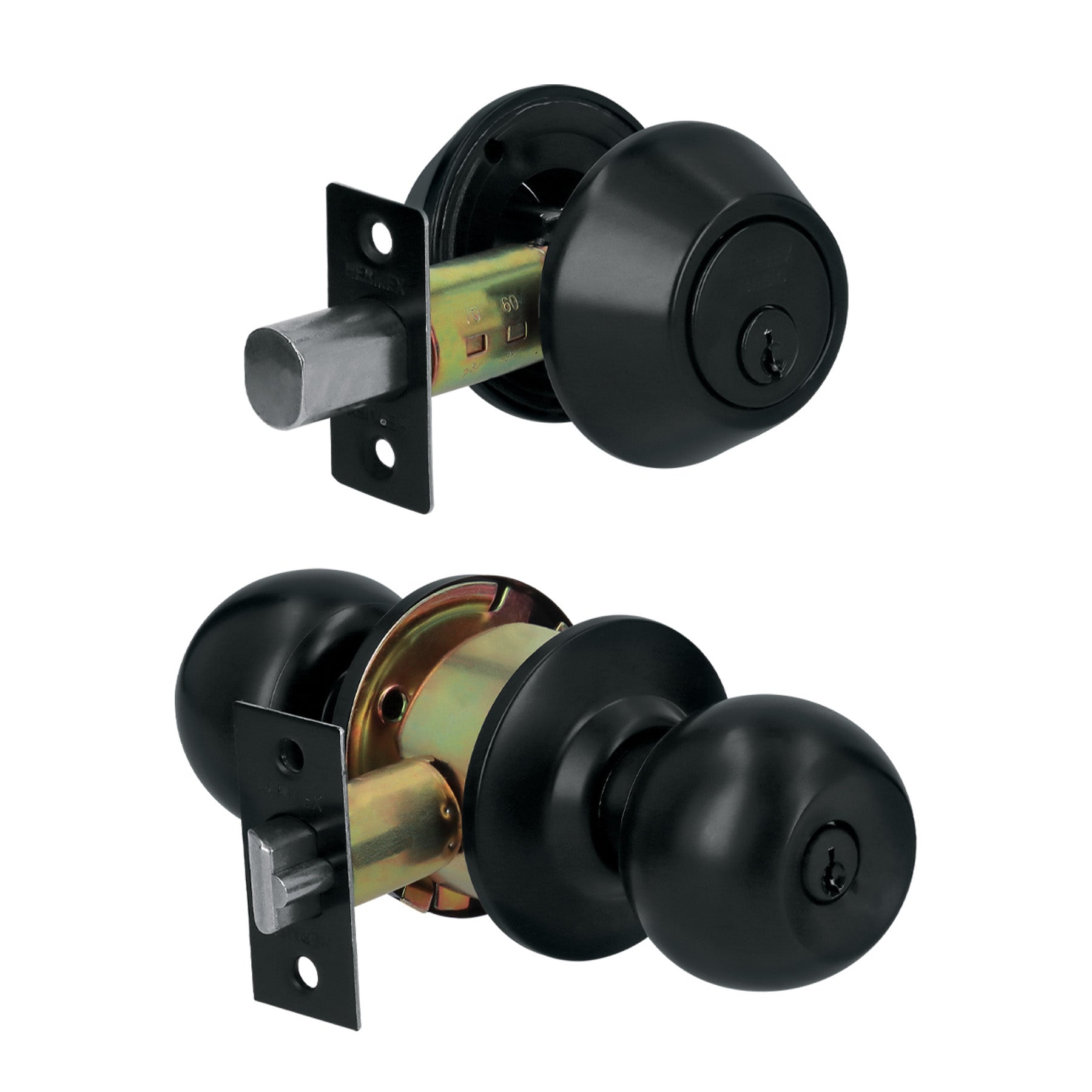 Combo cerraduras, llave-llave, Negro, Hemex Basic