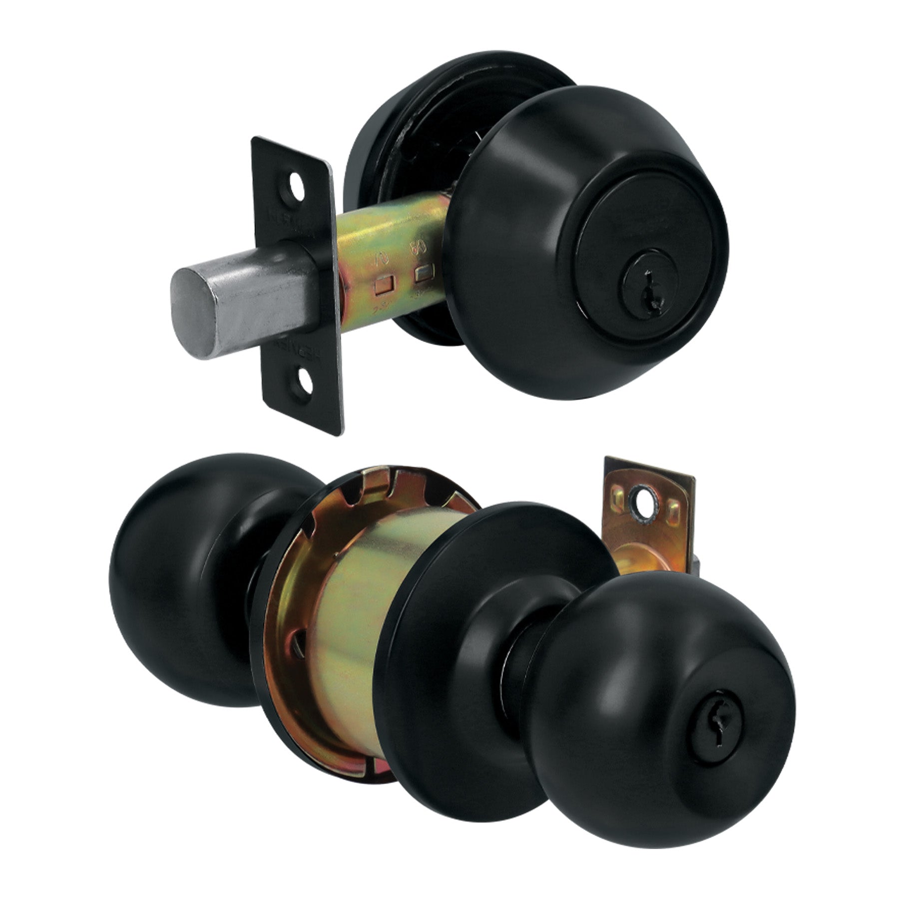 Combo cerraduras, llave-llave, Negro, Hemex Basic